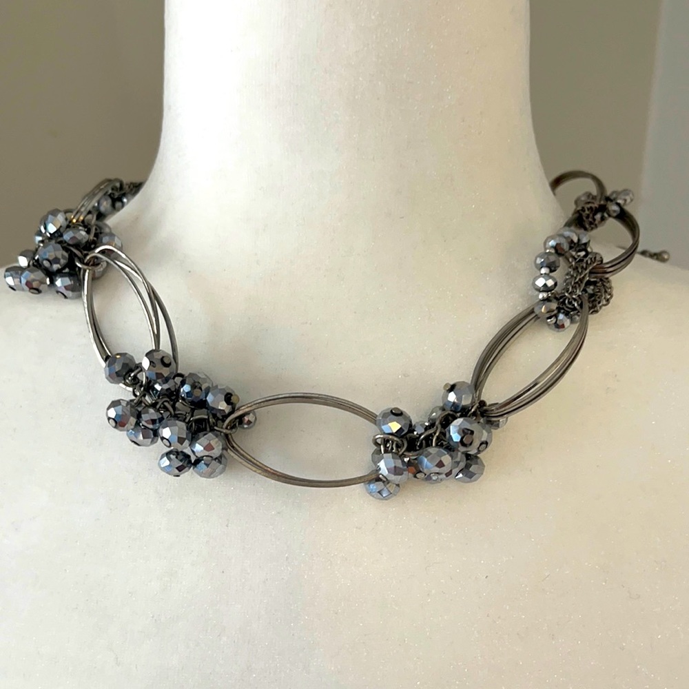 Necklace short choker silver needed sparkle glitzy See photo for length